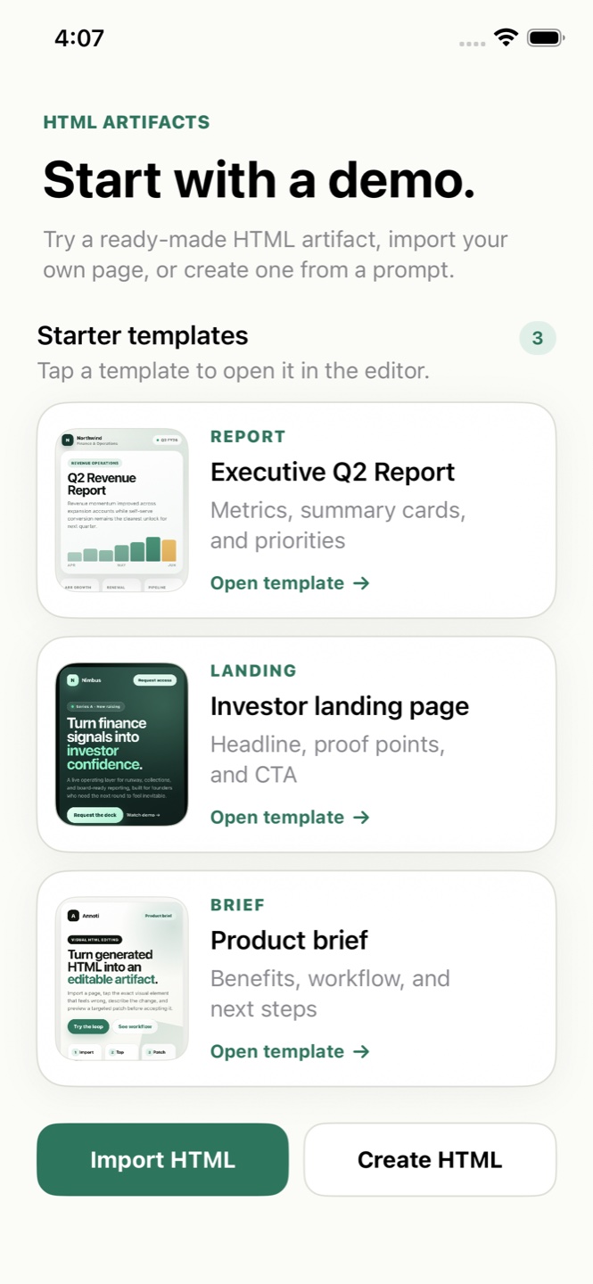 Annoti home with starter HTML templates